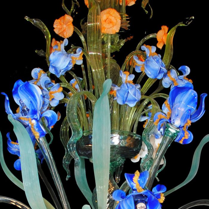 Lampadario in vetro di Murano floreale
